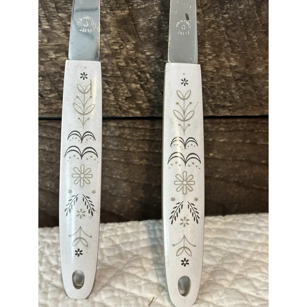 Vtg Lot Of 2 Ekco Flint Utensils‎ Serving Soup Ladle & Solid Spoon Cooking Wheat